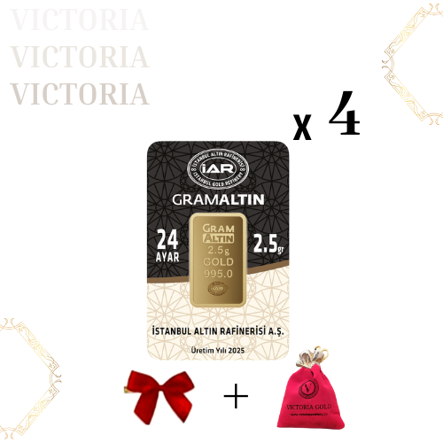 4 Adet 2,5 gr 24 Ayar 995 Altın