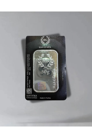 Sertifikalı 350 gr külçe gümüş 999 ayar