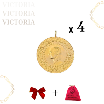 4 Adet Tam Altın -yeni Tarihli 2025 (KULPLU 22 AYAR)